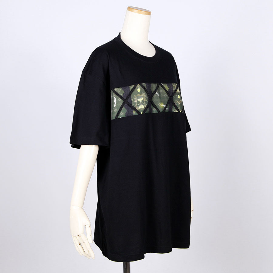 Moriguchika Japanese pattern T-shirt in the basket / BK-KHA