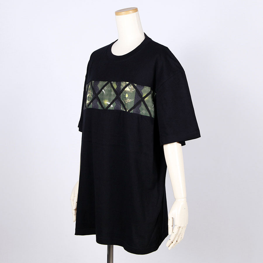 Moriguchika Japanese pattern T-shirt in the basket / BK-KHA