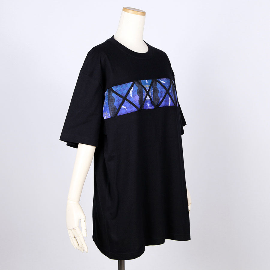 モリグチカ 籠の中の和柄Tシャツ BK-NV