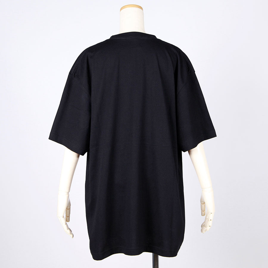 MINT NeKO Zipper Print BIG T-shirt / BK-GRN