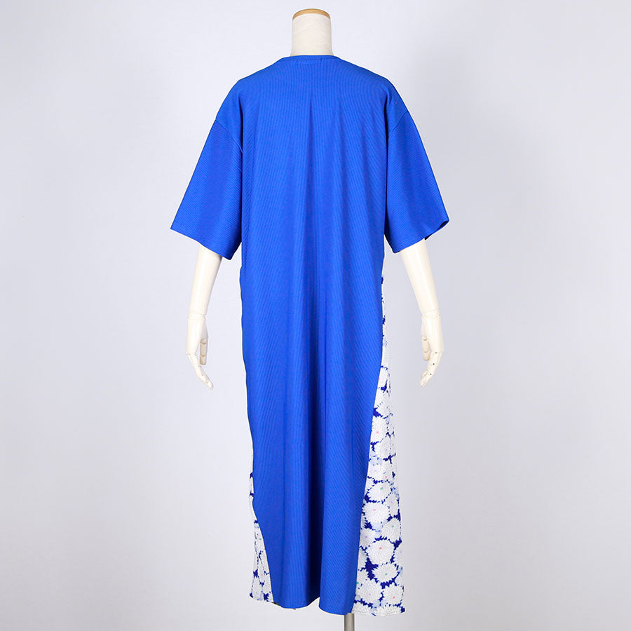 [One-of-a-kind item] TKg Vintage Kimono Blue Chrysanthemum Long Dress