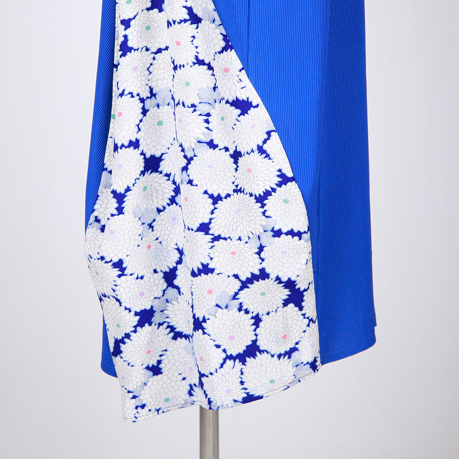 [One-of-a-kind item] TKg Vintage Kimono Blue Chrysanthemum Long Dress