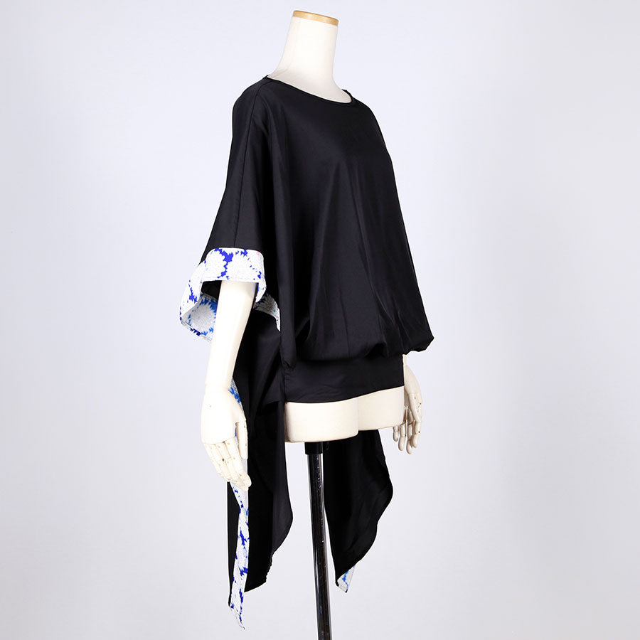 [One-of-a-kind item] TKg Vintage Kimono Blue Chrysanthemum Swinging Sleeve Tops