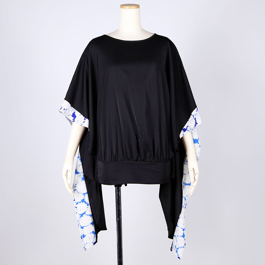 [One-of-a-kind item] TKg Vintage Kimono Blue Chrysanthemum Swinging Sleeve Tops