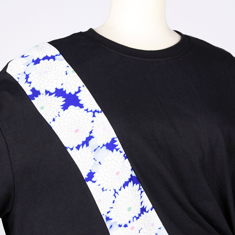 [One-of-a-kind item] TKg Vintage Kimono Blue Chrysanthemum Tucked Tops