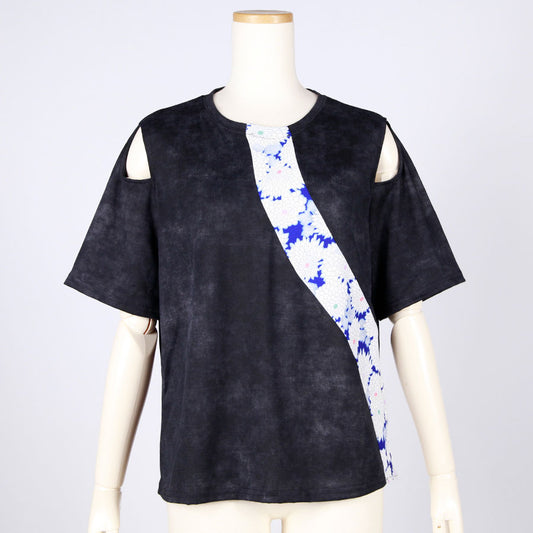 [One-of-a-kind item] TKg Vintage Kimono Blue Chrysanthemum Unevenly Dyed Tops