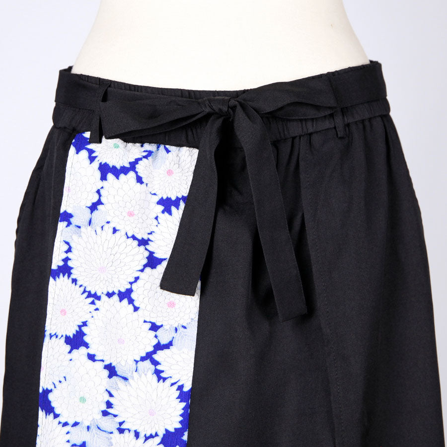 [One-of-a-kind item] TKg Vintage Kimono Blue Chrysanthemum Fluttering Pants