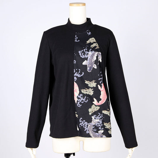 [One-of-a-kind item] TKg Carp Swimming in the Sky High Neck Tops
