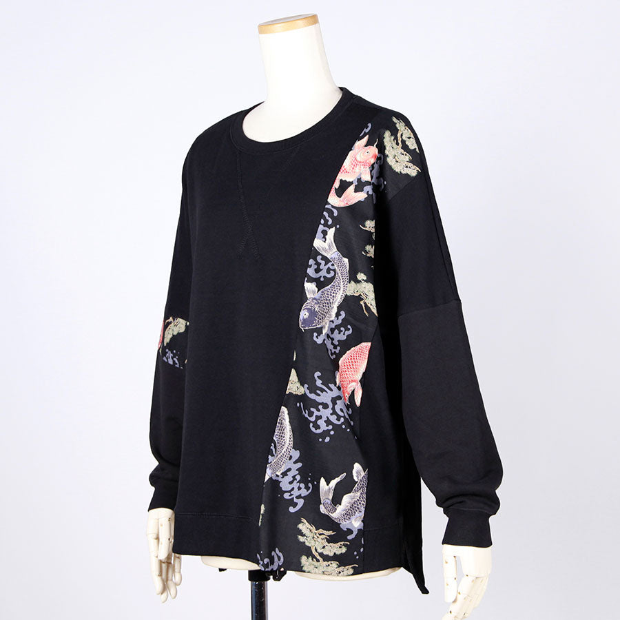 [One-of-a-kind item] TKg Carp Swimming in the Sky Japanese Pattern Switching Tops