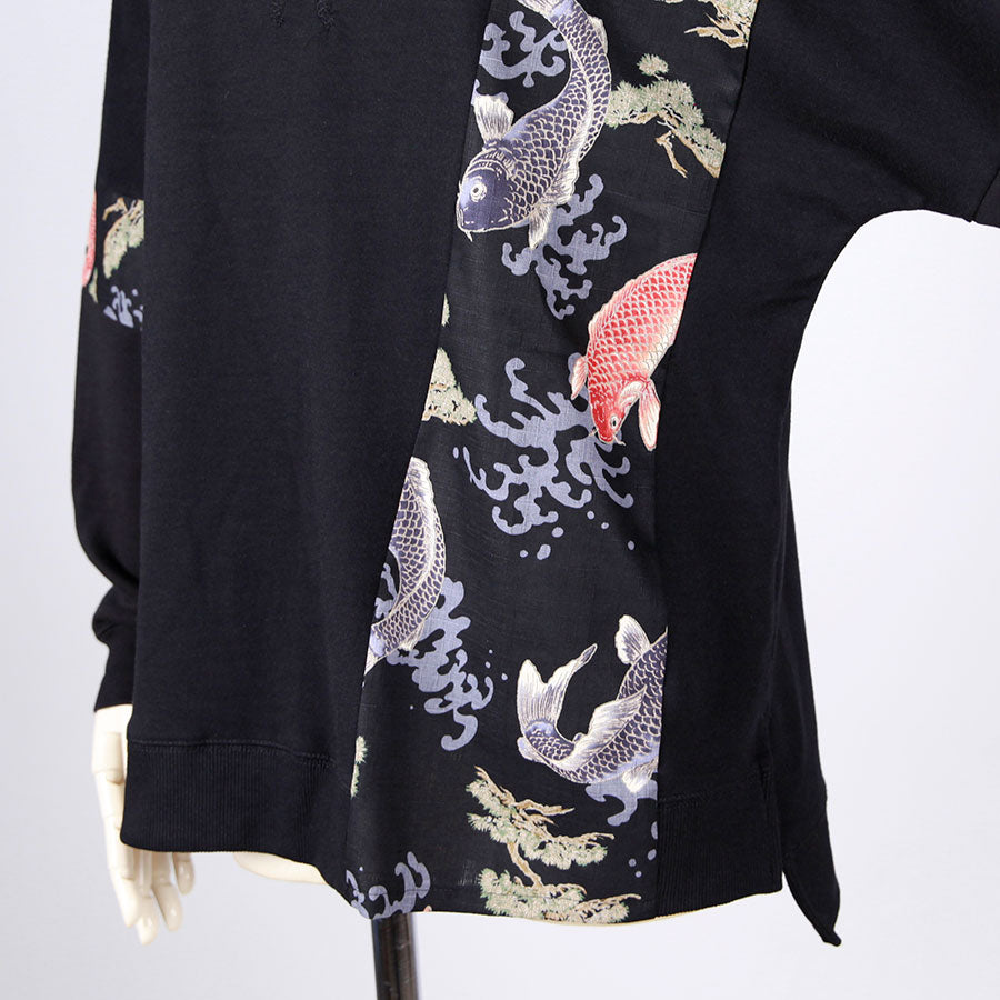 [One-of-a-kind item] TKg Carp Swimming in the Sky Japanese Pattern Switching Tops