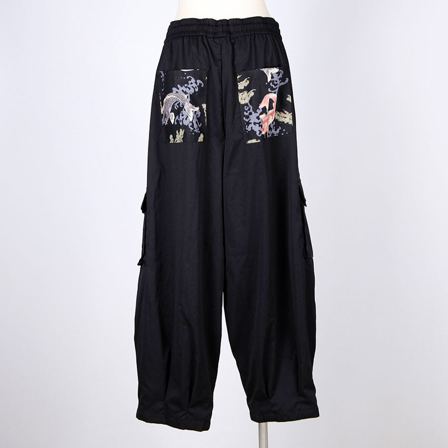 [One-of-a-kind item] TKg Carp Swimming in the Sky Japanese Pattern Switching Cargo Pants