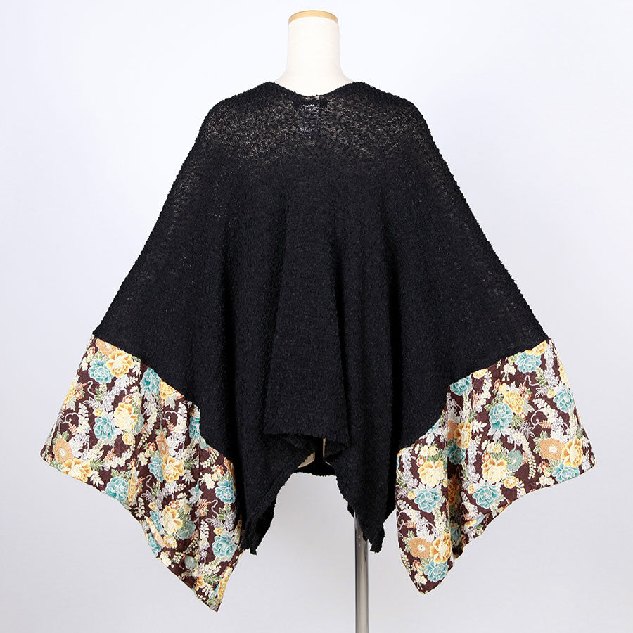 [One-of-a-kind item] TKg wisteria and peony Lace-up Knit