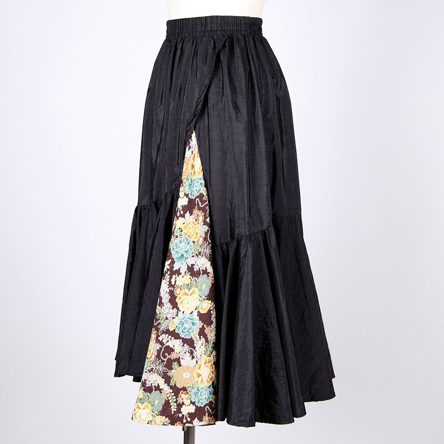 [One-of-a-kind item] TKg Wisteria and Peony Two-tier Skirt
