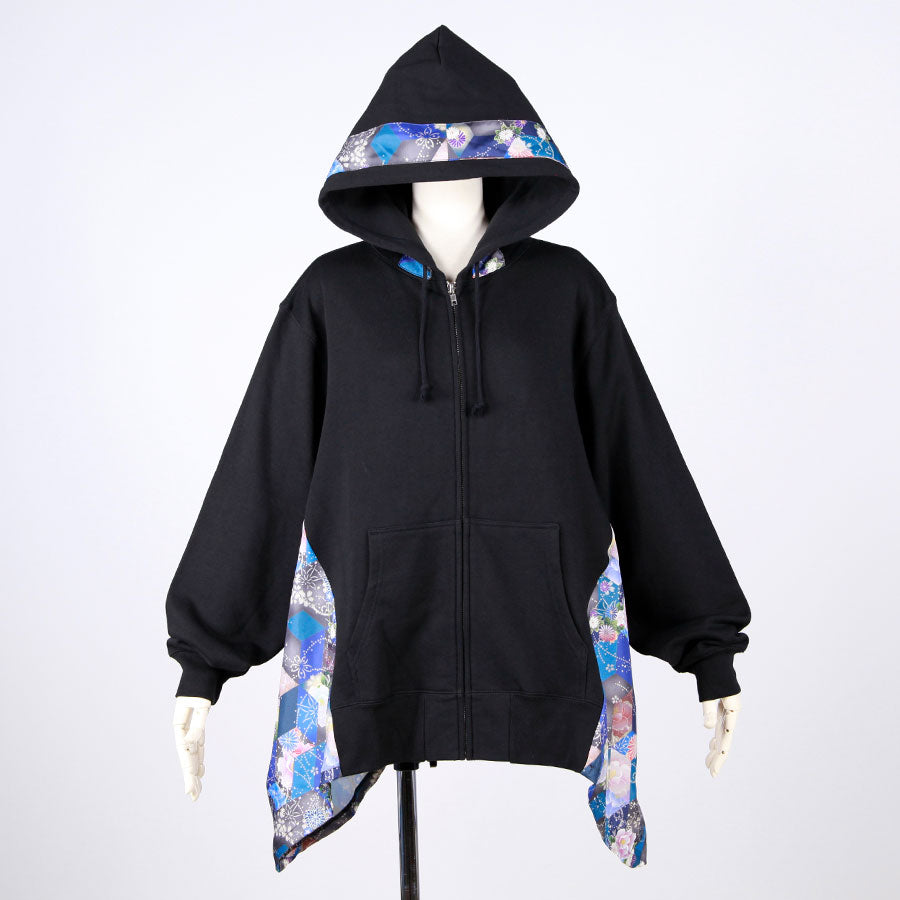 [One-of-a-kind item] TKg Loose-fitting Hoodie with Blue Square Pillars