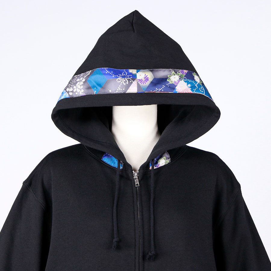 [One-of-a-kind item] TKg Loose-fitting Hoodie with Blue Square Pillars