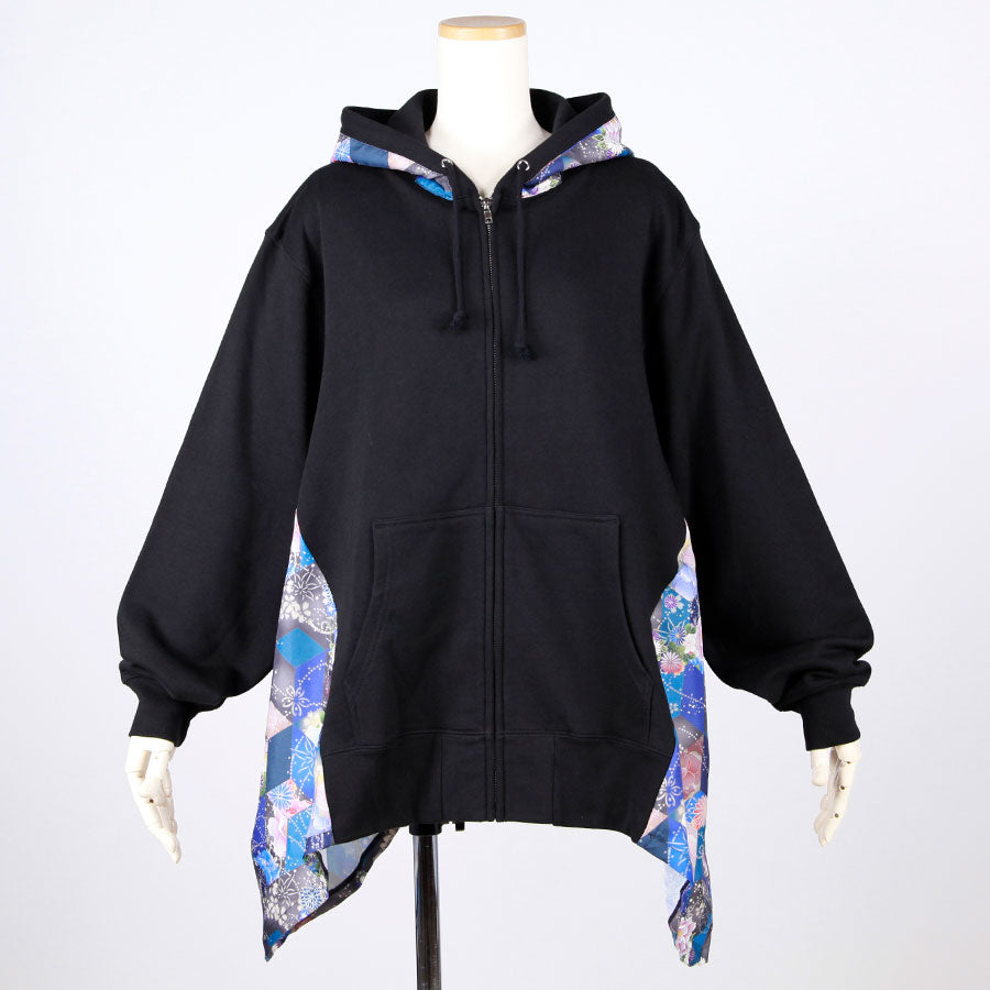 [One-of-a-kind item] TKg Loose-fitting Hoodie with Blue Square Pillars