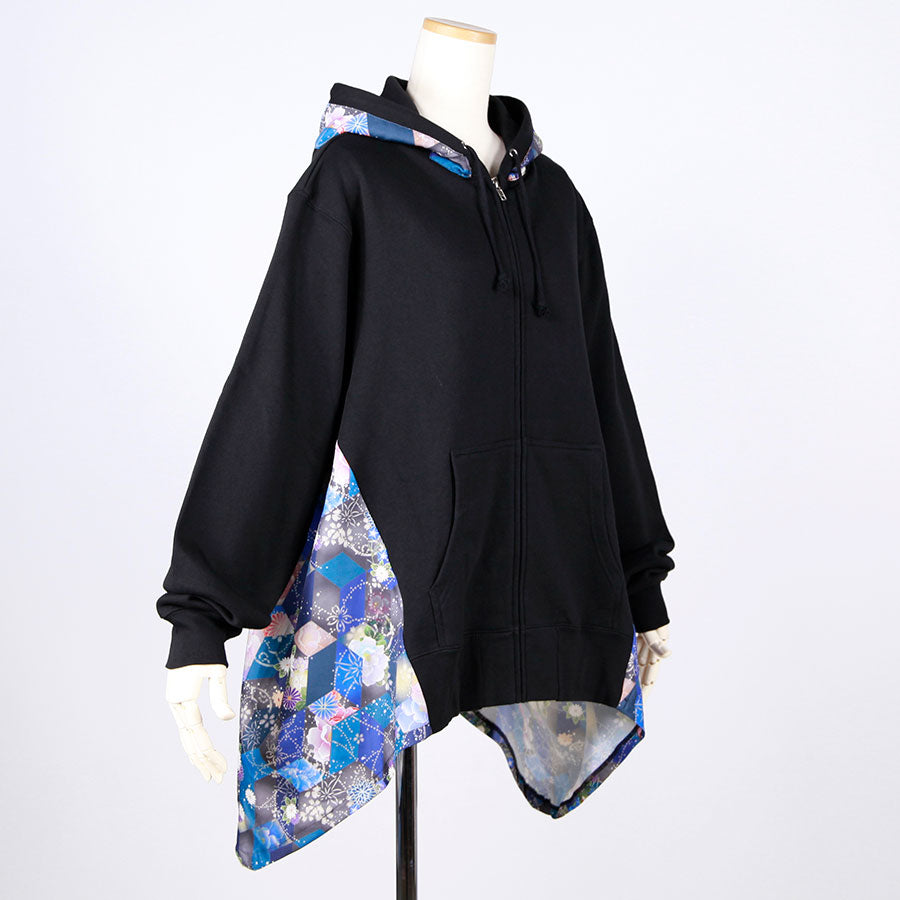 [One-of-a-kind item] TKg Loose-fitting Hoodie with Blue Square Pillars