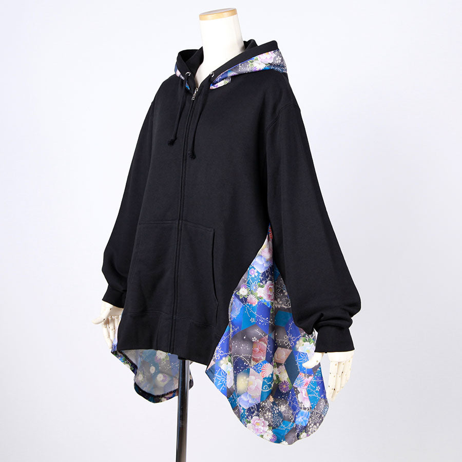 [One-of-a-kind item] TKg Loose-fitting Hoodie with Blue Square Pillars