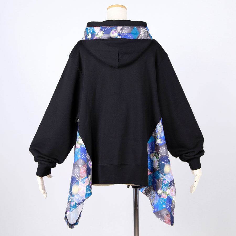[One-of-a-kind item] TKg Loose-fitting Hoodie with Blue Square Pillars