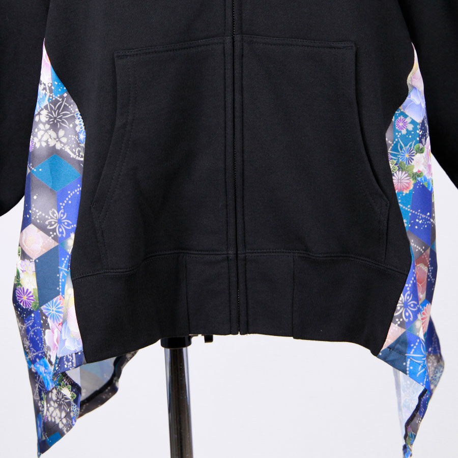 [One-of-a-kind item] TKg Loose-fitting Hoodie with Blue Square Pillars