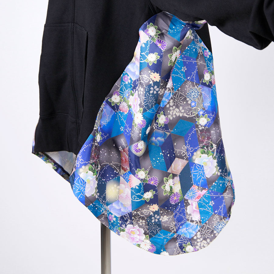 [One-of-a-kind item] TKg Loose-fitting Hoodie with Blue Square Pillars