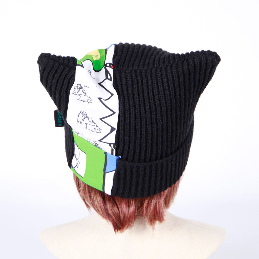 MINT NeKO ネコ耳ニット帽 BK-GRN