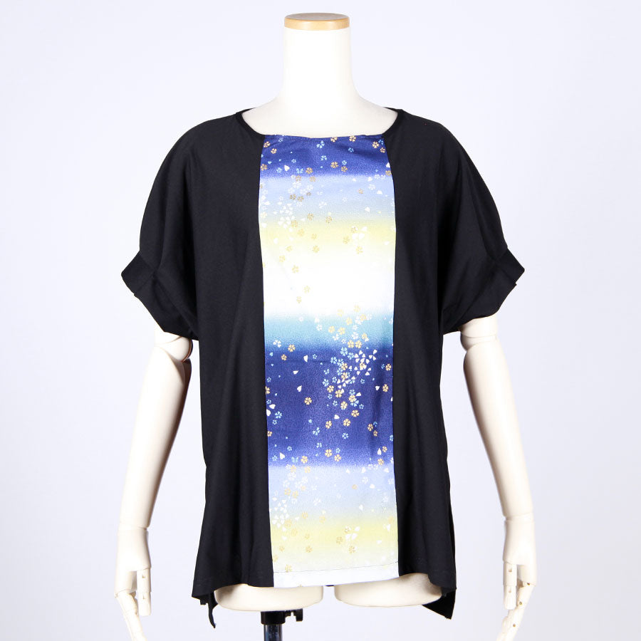 [One-of-a-kind item] TKg Gradient Japanese pattern Tuck sleeve top