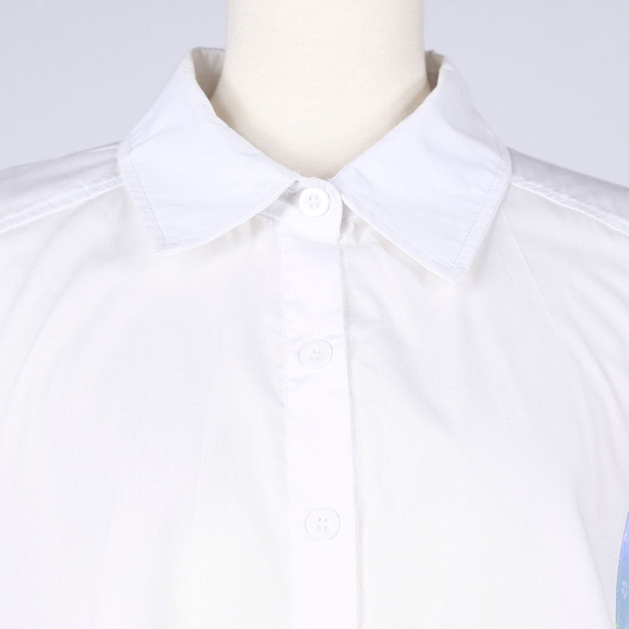 [One-of-a-kind item] TKg Gradient Japanese pattern Long back shirt