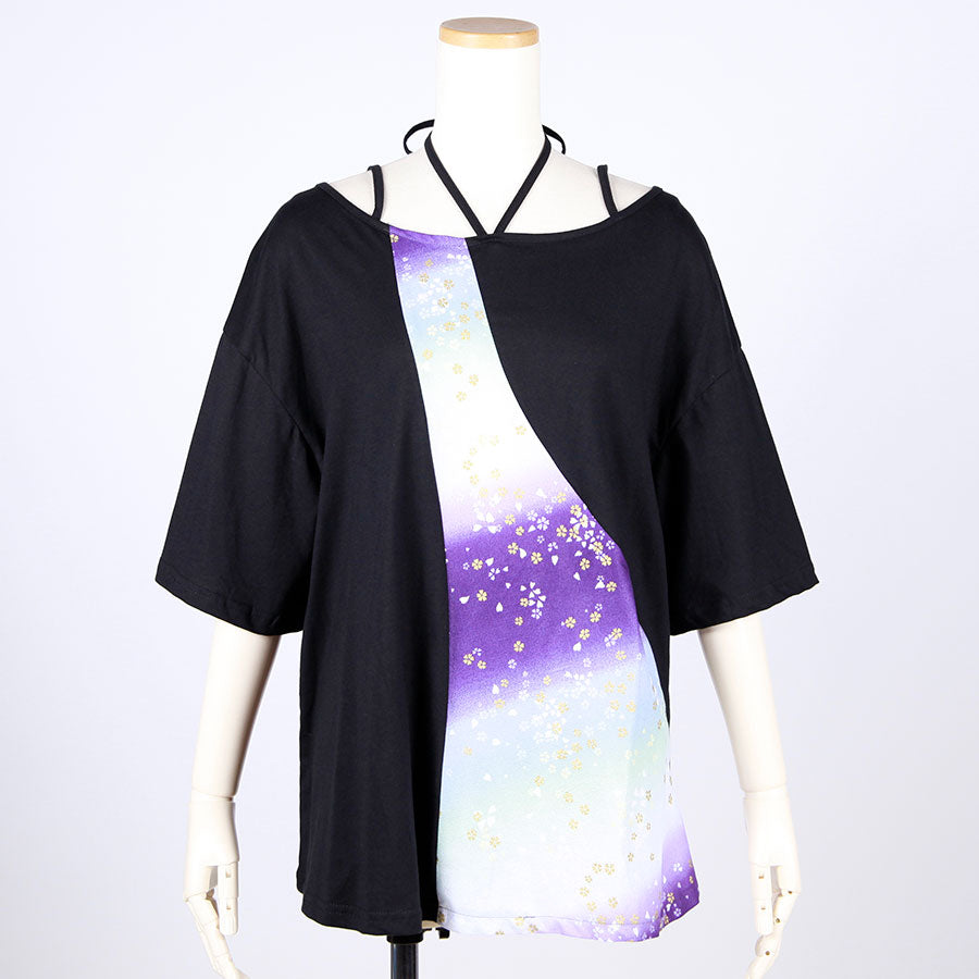 [One-of-a-kind item] TKg Gradient Japanese Pattern Halter Neck Top