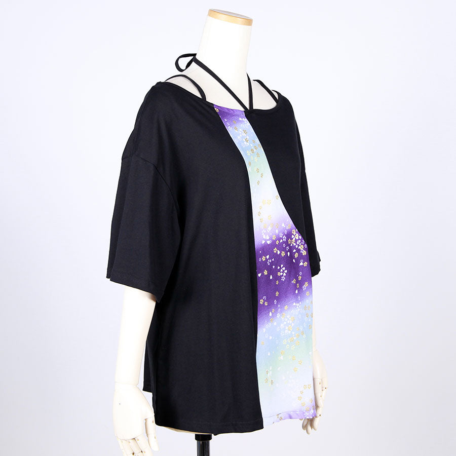 [One-of-a-kind item] TKg Gradient Japanese Pattern Halter Neck Top