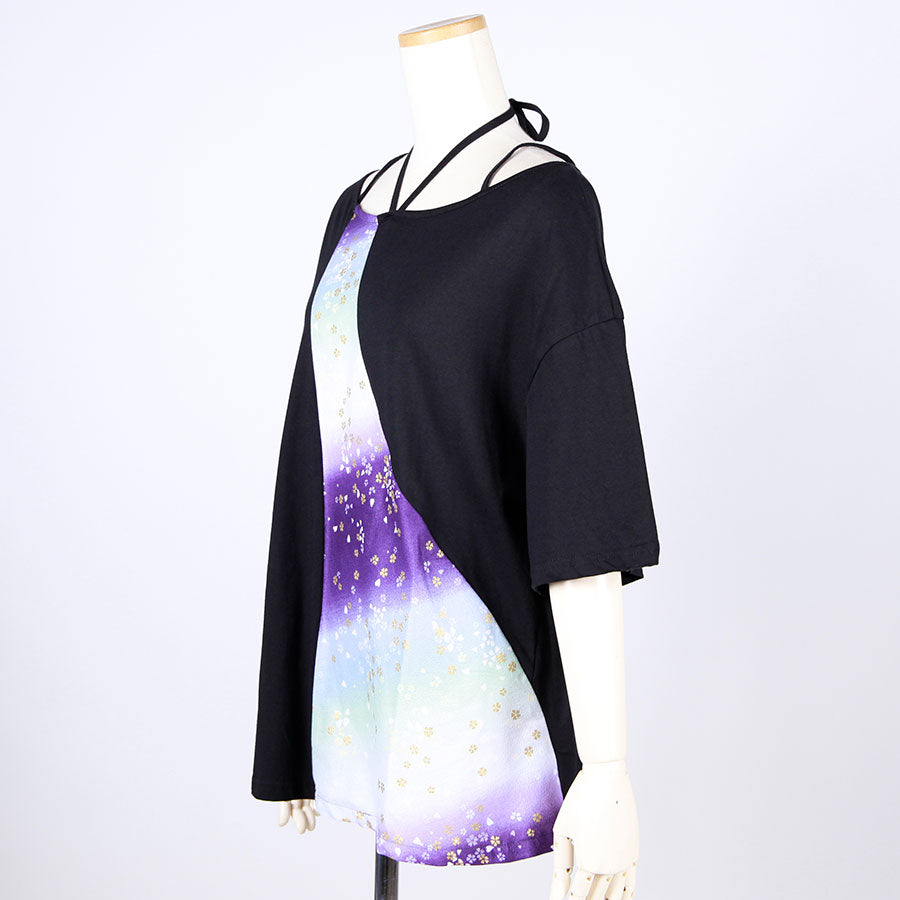 [One-of-a-kind item] TKg Gradient Japanese Pattern Halter Neck Top