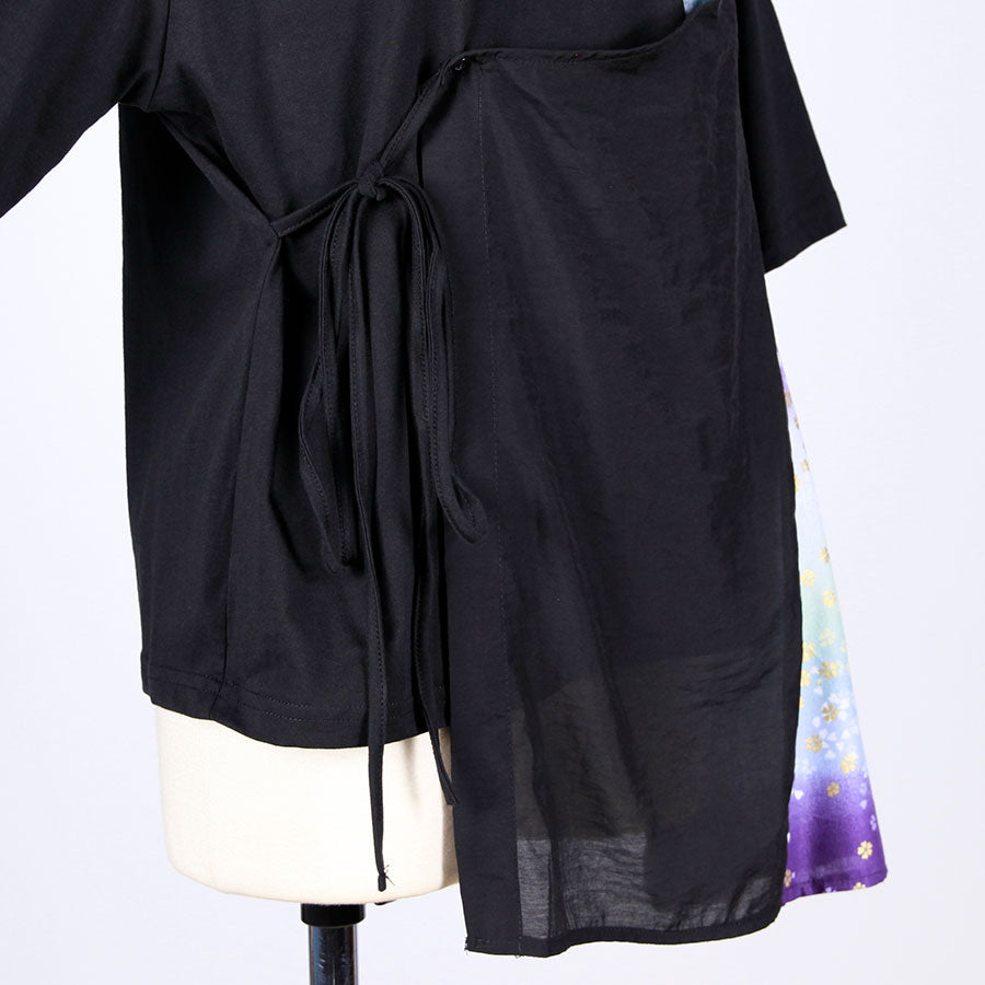 [One-of-a-kind item] TKg Gradient Japanese pattern chiffon layered top