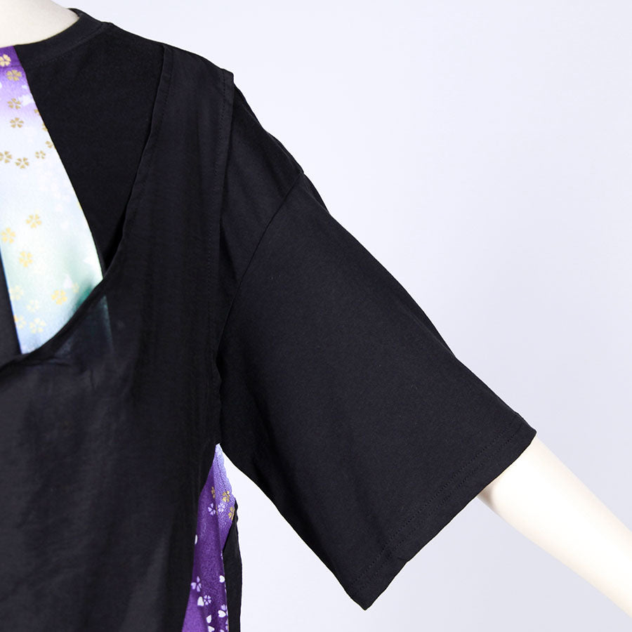 [One-of-a-kind item] TKg Gradient Japanese pattern chiffon layered top