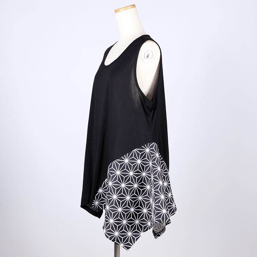 gouk ひらひらタンクトップ BK-WH