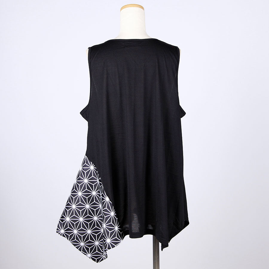 gouk ひらひらタンクトップ BK-WH