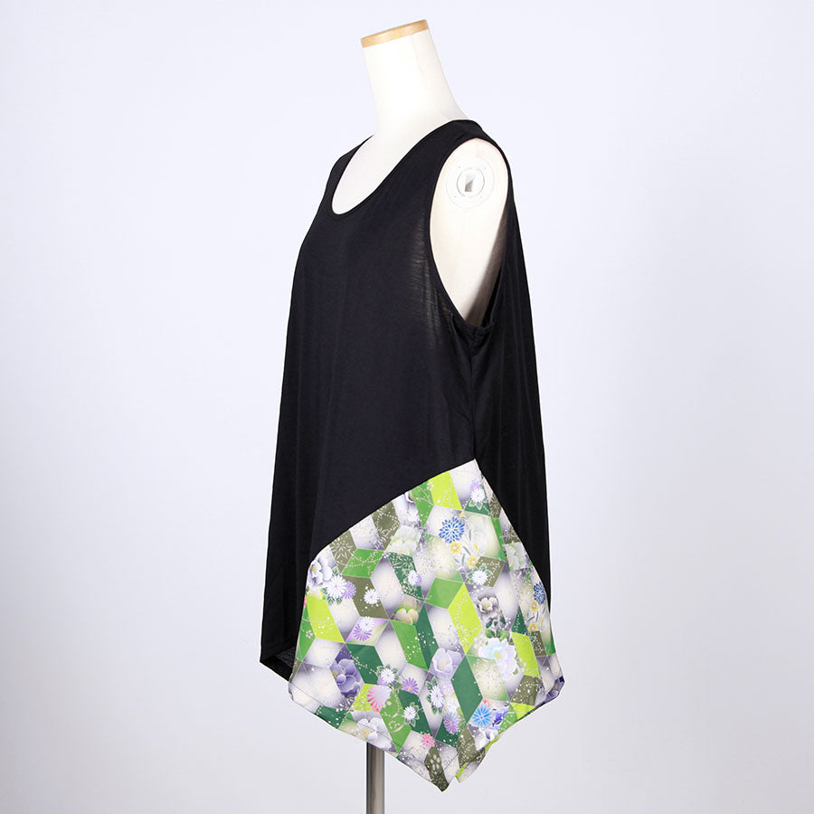 gouk Fluttering Tank top / GRN-BK