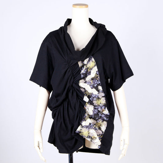 [One-of-a-kind item] TKg Crane and Chrysanthemum flower, Scrunch Top