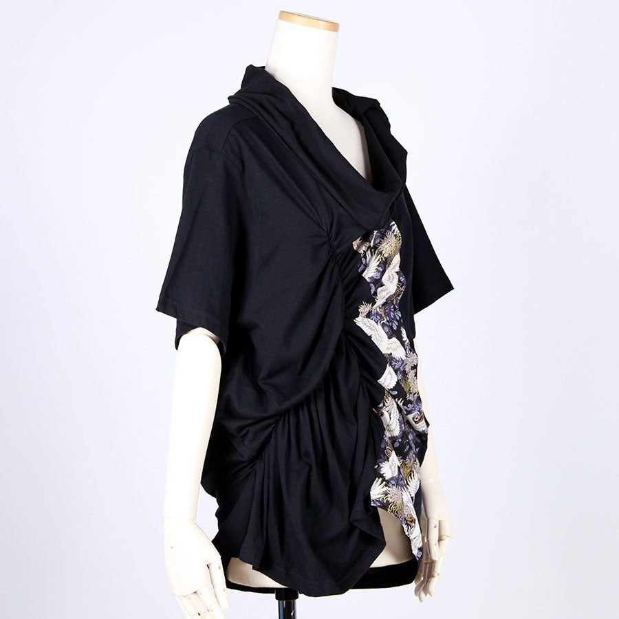 [One-of-a-kind item] TKg Crane and Chrysanthemum flower, Scrunch Top