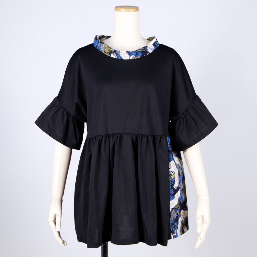 [One-of-a-kind item] TKg Crane and Chrysanthemum flower, Flare Tops