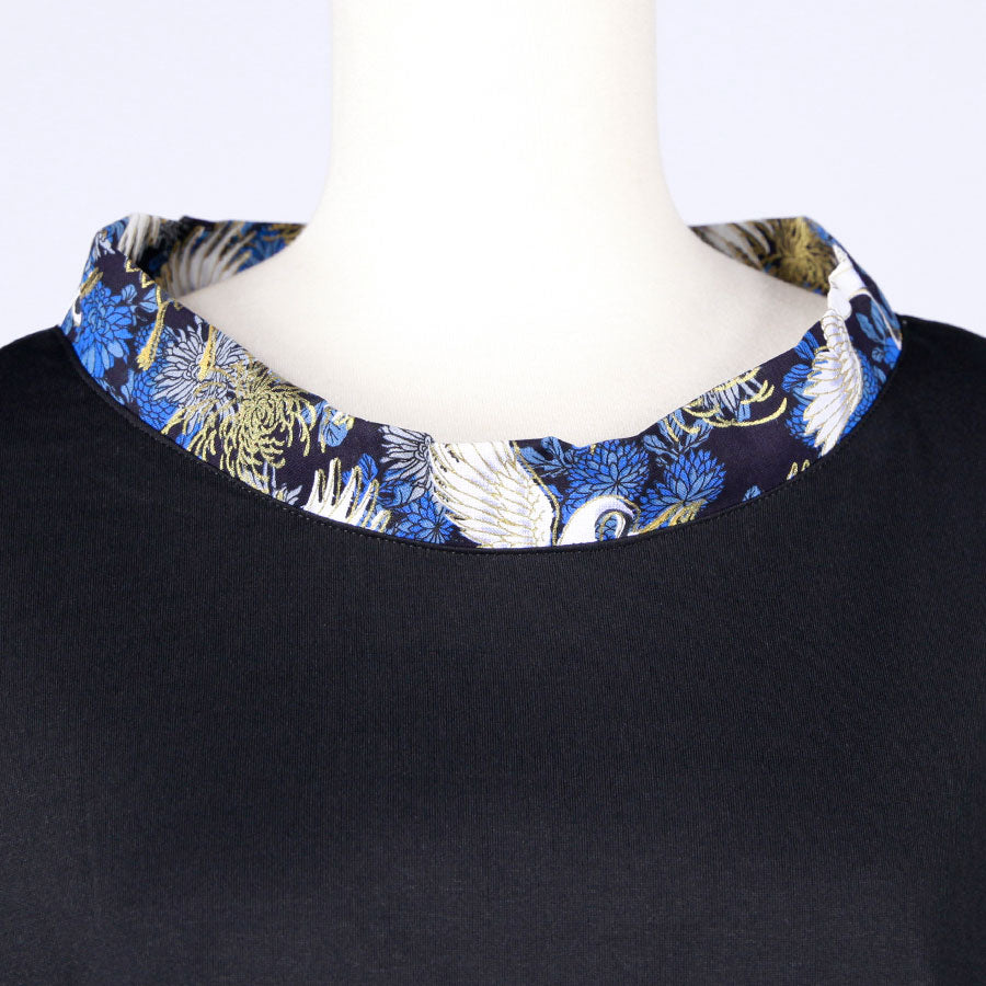 [One-of-a-kind item] TKg Crane and Chrysanthemum flower, Flare Tops