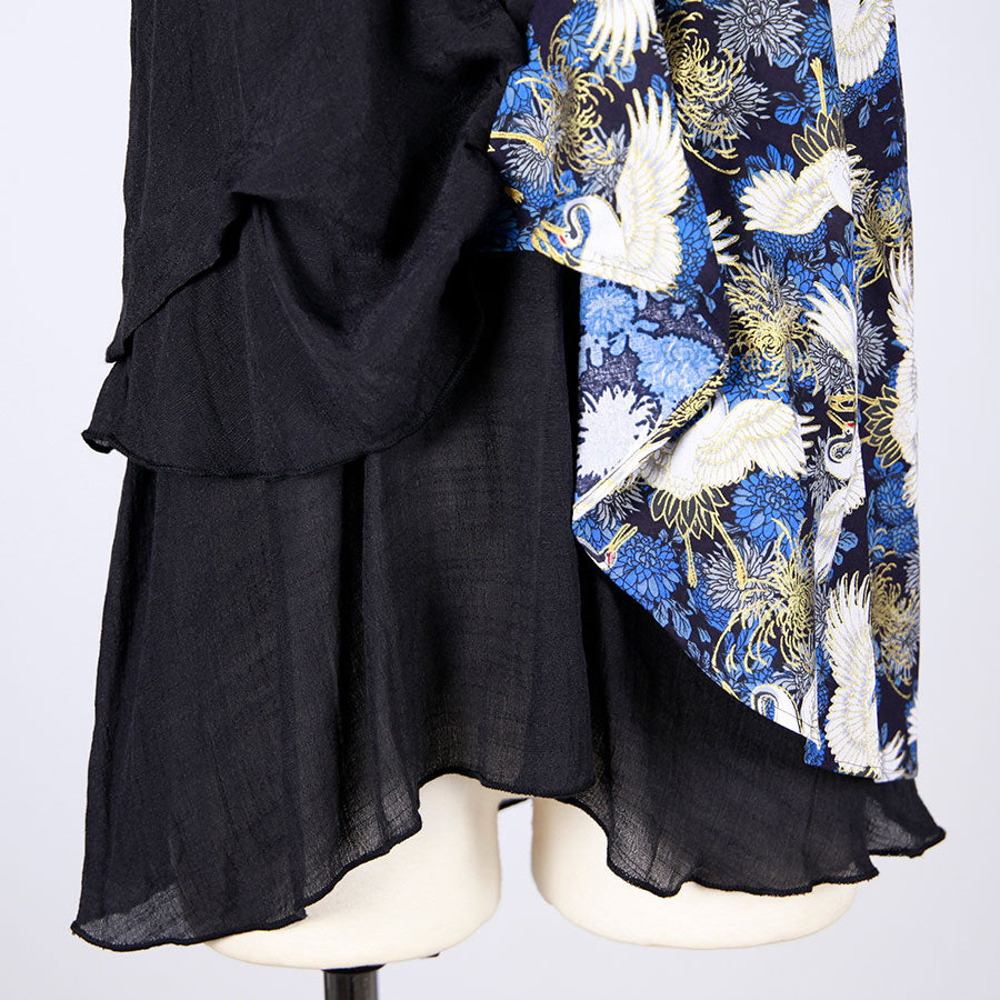 [One-of-a-kind item] TKg Crane and Chrysanthemum flower, Thin Material Tank top