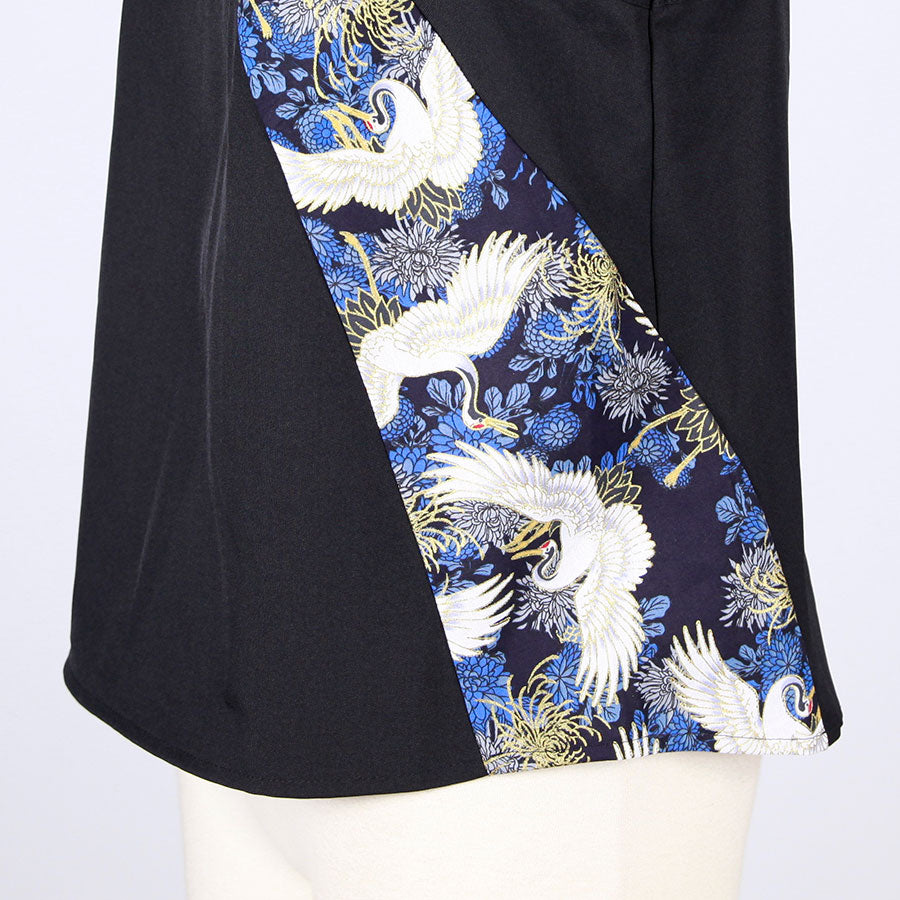 [One-of-a-kind item] TKg Crane and Chrysanthemum flower, Fabric Tank Top