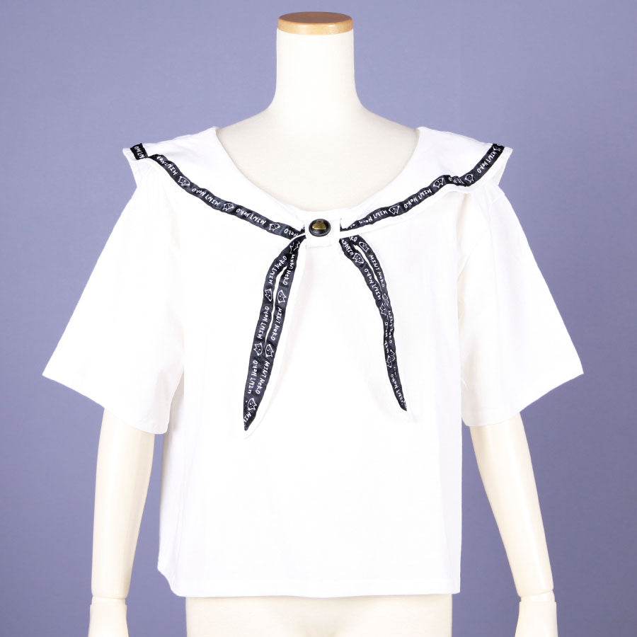 MINT NeKO セーラーカラーカットソー WH