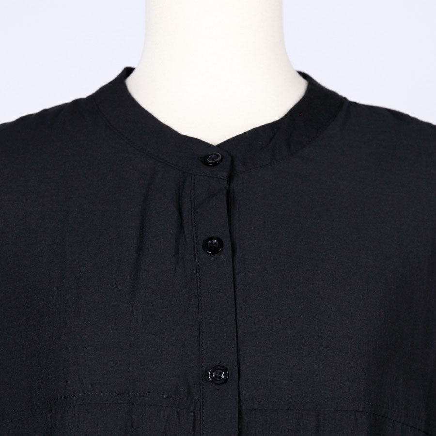 [One-of-a-kind item] TKg Vertical Stripes Japanese Pattern Standing Collar Shirt