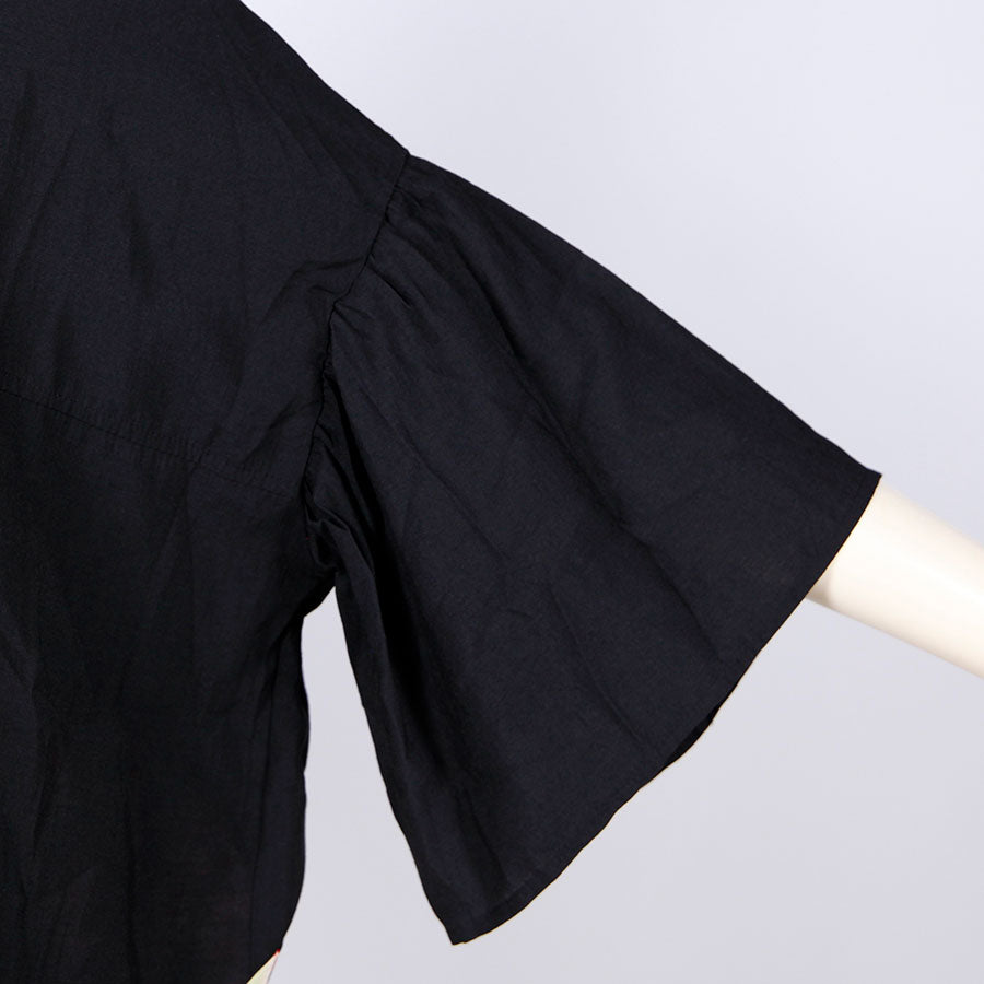 [One-of-a-kind item] TKg Vertical Stripes Japanese Pattern Standing Collar Shirt