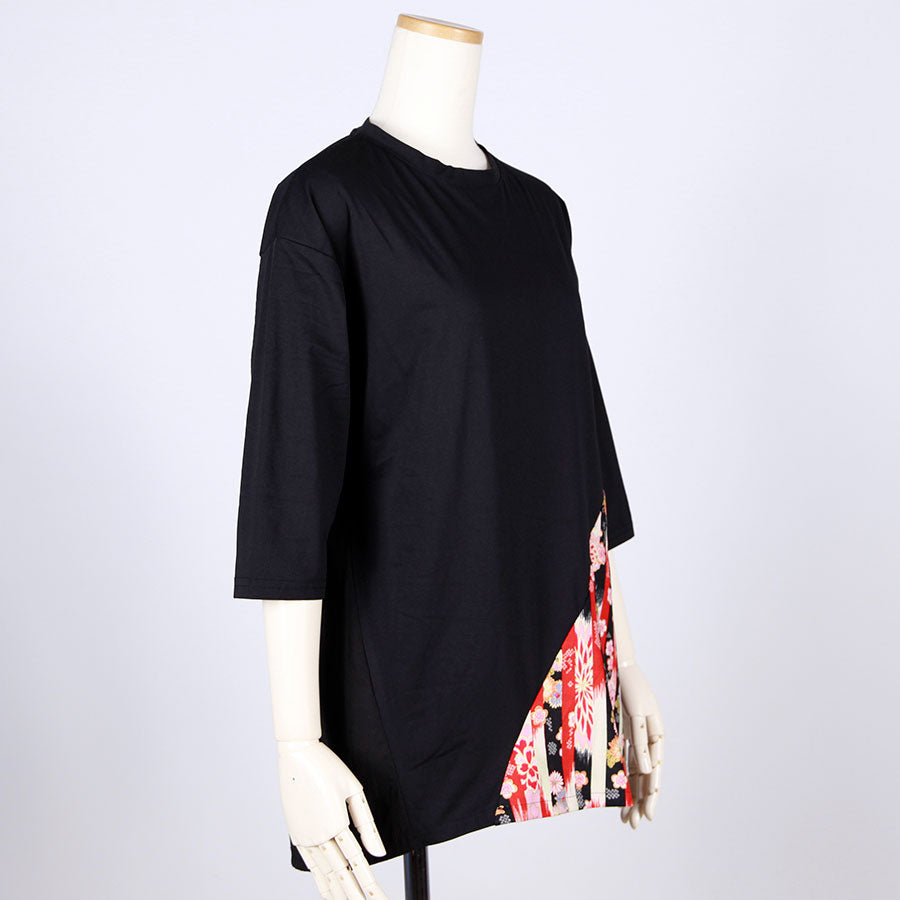 [One-of-a-kind item] TKg Vertical Stripes Japanese Pattern Long-length Top
