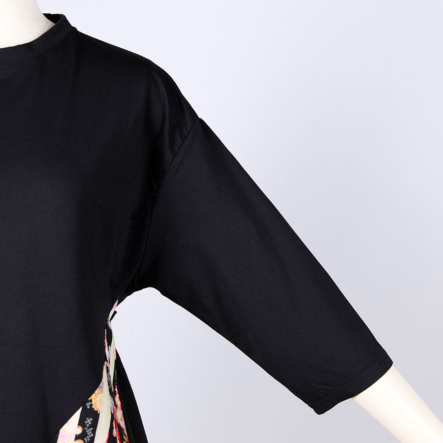 [One-of-a-kind item] TKg Vertical Stripes Japanese Pattern Long-length Top