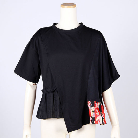 [One-of-a-kind item] TKg Vertical Stripes Japanese Pattern Diagonal Top