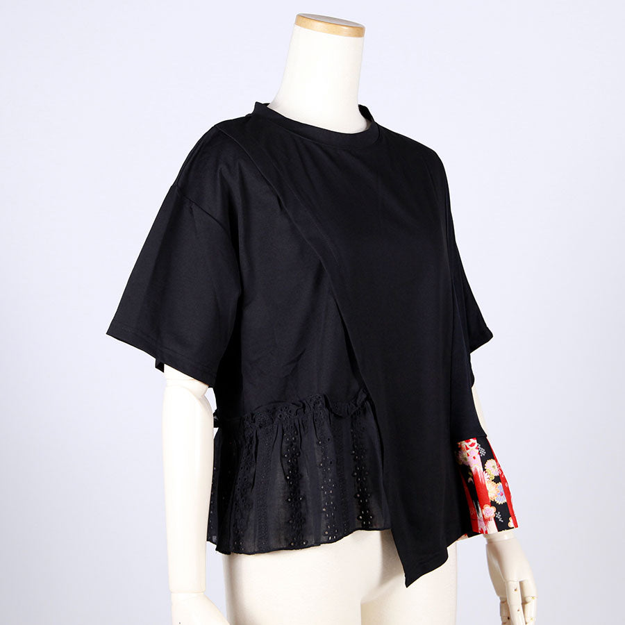 [One-of-a-kind item] TKg Vertical Stripes Japanese Pattern Diagonal Top