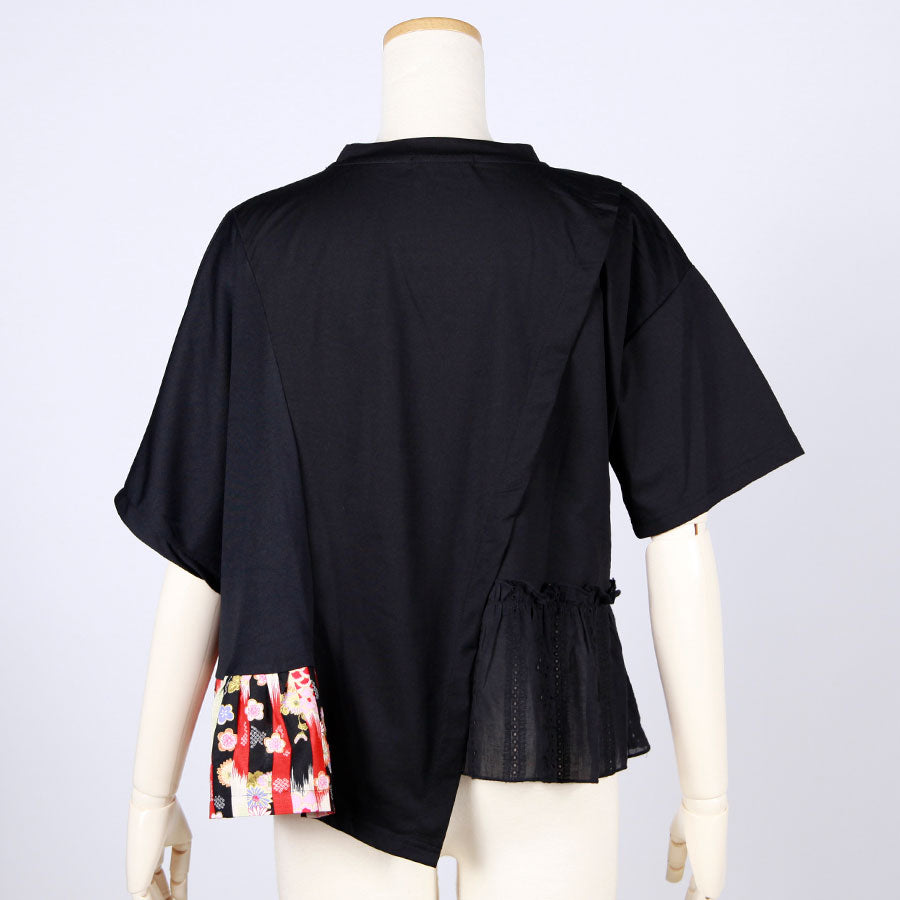 [One-of-a-kind item] TKg Vertical Stripes Japanese Pattern Diagonal Top